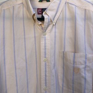 CHAP Men Long Sleeve Shirt Yellow Blue and White